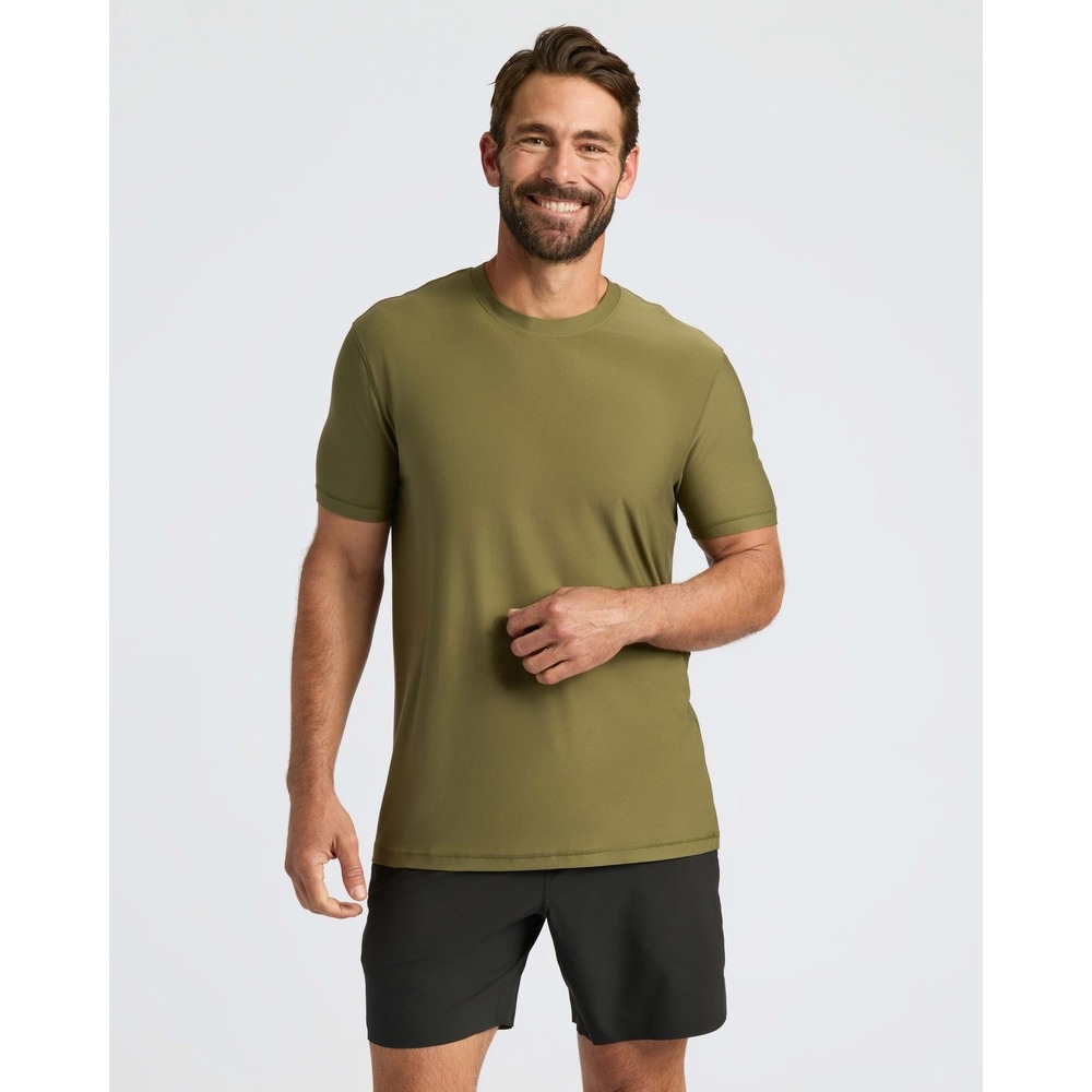 True Classic Mens Short Sleeve Crew Neck T-Shirt Olive Green Size XL Activewear